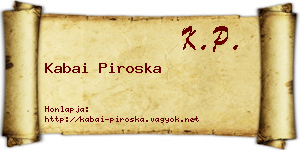 Kabai Piroska névjegykártya